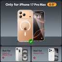 Miracase Magnetic for iPhone 17 Pro Max Case with Screen Protector [Compatible with MagSafe] Slim Thin Phone Case Military-Grade Protected for 17 ProMax Cover Bumper 6.9", Clear