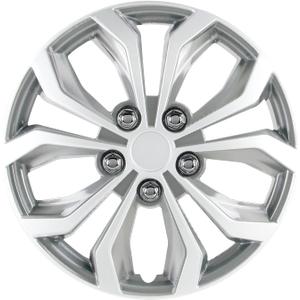 Pilot Automotive WH553-16S-S 16 Inch Spyder Silver Universal Hubcap Wheel Covers For Cars - Set Of 4 - Fits Most Cars