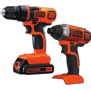 BLACK+DECKER 20V MAX Cordless Drill and Impact Driver, Power Tool Combo Kit with Battery and Charger (BD2KITCDDI)