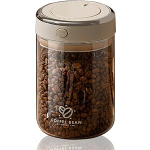 Coffee Bean Storage Container with One-way Valve Airtight Lid Date Tracker for Coffee and More Food Fresh and Storage, Clear Borosilicate Glass Coffee Canister (13 OZ)