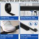 4FT Cord Cover Floor, Black Cord Hider Floor, Extension Cable Cover Power Cord Protector Floor, Cable Management Hide Cords on Floor- Soft PVC Wire Covers - Cord Cavity: 0.47" (W) x 0.24" (H)