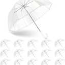 Clear Bubble Umbrella Wedding, High-Visibility Transparent Rain Umbrellas Bulk, Windproof Large Clear Umbrella, Firm and Durable, Dome Umbrellas for Wedding Bride Groom Photography Golf Outdoor 8 pcs