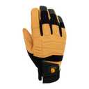 Carhartt Men's Synthetic Leather High Dexterity Molded Knuckle Secure Cuff Glove, Black Barley, X-Large