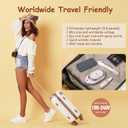 Newbealer Travel Iron with Global Voltage, 100-240V Mini Dry Iron for Clothes (No Steam), Max 300W, 60s Heat Up, 302 Non-Stick Ceramic Soleplate, 0.8lbs Ultra-Lightweight (Gold)