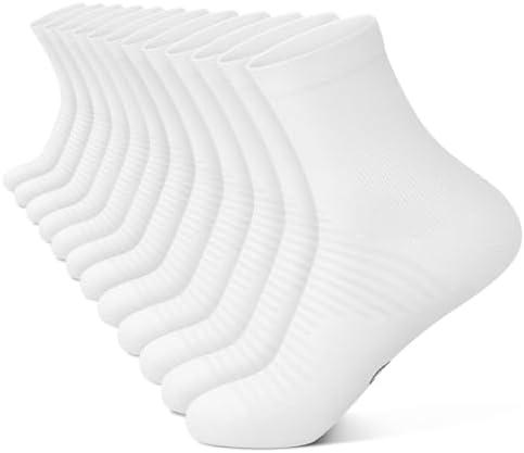Compression Running Ankle Socks for Men and Women (4 Pairs), Quarter Athletic Socks for Running, Cycling, Golf, Work