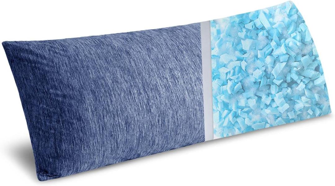 MIULEE Body Pillow for Adults Long Body Pillow for Side Sleeper Memory Foam Cooling Bed Full for Back/Stomach/Side Sleeping 20x54 Inch Blue