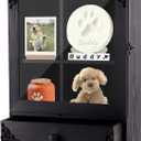 Pet Memorial Shadow Box with Shelves & Drawer, 16 x 12.2 Wood Pet Memorial Gifts for Dog & Cat, Pet Urn Ashes Display Case for Loss Pet Remembrance Memory Keepsake Tabletop Wall Hanging