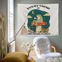 AQYIP Everything Is Figureoutable Tapestry, Motivational Inspirational Frog Tapestry Decorative, Positive Affirmation Quote Wall Tapestries Blanket Decor for Home Office, 50x60 Inch