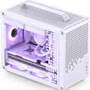 JONSBO/JONSPLUS Z20 White Micro-ATX Mini Tower Pc Case,with Detachable Carrying Handle, Mini Size, High-Performance Hardware Compatible, Support 240AIO, H160mm Cooler, White