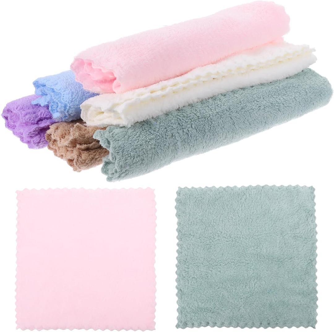 Microfiber Kitchen Towels 8pcs Solid Color Absorbent Hand Towels for Dish Drying Bathroom Fast-Dry Cloths for Kitchen(Mixed Color)