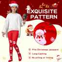 Aaronano 2 Pairs Girls Patterned Red Tights Christmas Holiday Stockings Kids Snowflake Printed Tights for Girls 4-10t (Medium)
