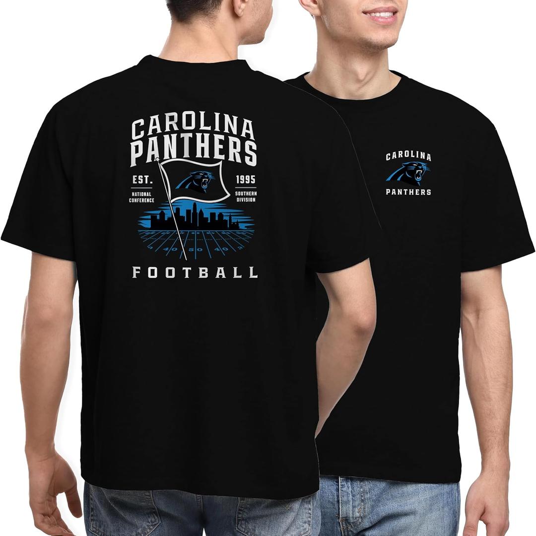Junk Food NFL - Field Flag - Officially Licensed Adult Short Sleeve Fan Tee for Men and Women (X-Large, Black)