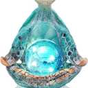 6.3 ' Solar Garden Decor - Sea Turtle Gifts for Women - Resin Yoga Sea Turtle Garden Statue Coastal Decor for Outdoor Yard Patio Porch Waterproof - Housewarming Gifts New Home for Men Women
