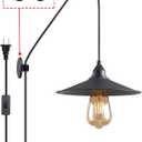 Hanging Lamp with Plug in Cord Outdoor Lamps for Patio Waterproof Pendant Light with Plug Outdoor Lamps for Patio Waterproof Hanging Pendant Light with Plug in Cord MA6006 (9in)