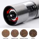 2 x LHS Premium Salt and Pepper Grinder Set, Stainless Steel Salt Pepper Shaker Set, Refillable Pepper Grinder and Salt Mill with Adjustable Coarseness for Kitchen Use - 4.6 Inches (2-Pack)