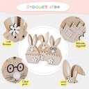 ParseBio 3 Pcs Easter Bunny Table Wooden Sign Easter Peeps Decor Spring Wood Bunnies Rabbit Ornament Farmhouse Tabletop Decoration for Easter Party Tiered Tray Mantle Desk Office Home Party