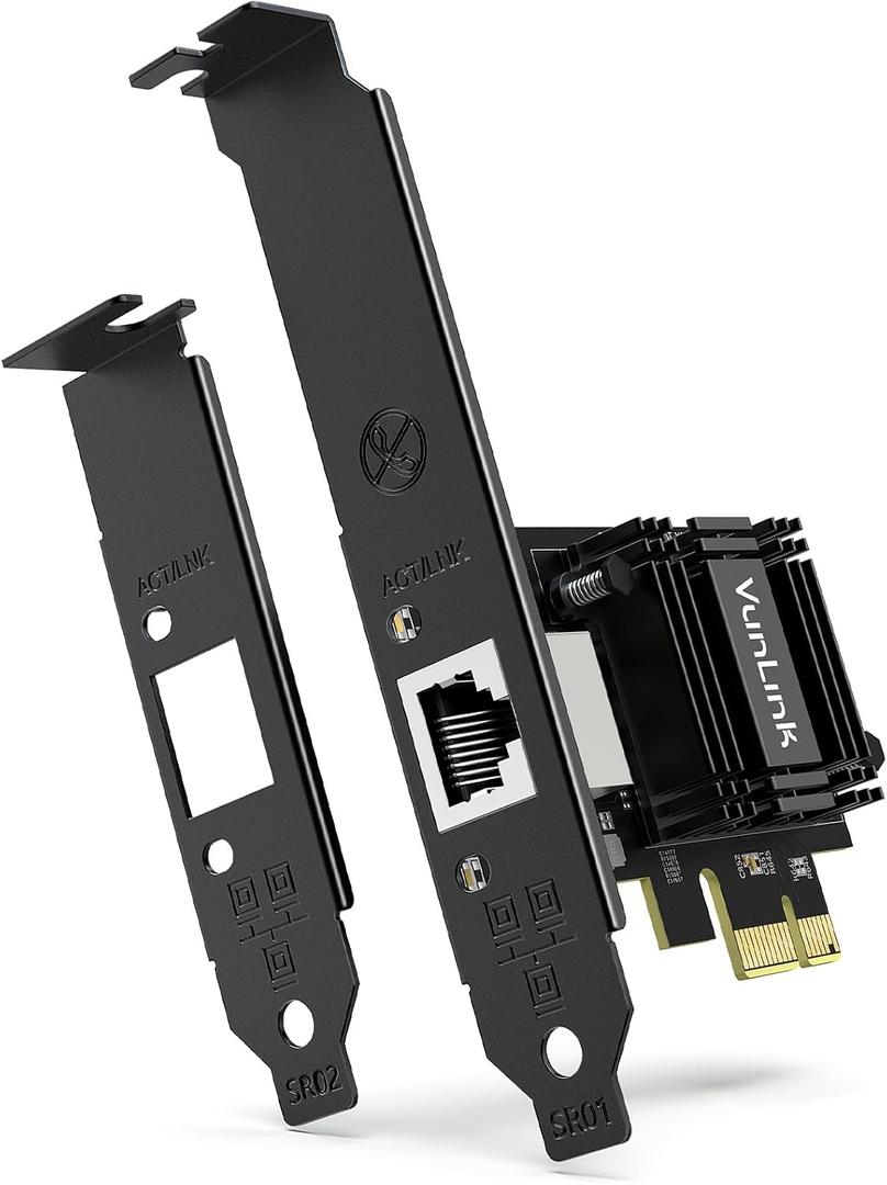 10Gb PCIe Network Card, VunLink 10GbE RJ45 Ethernet Card with Realtek RTL8127AT, Multi-Gig 10G/5G/2.5G/1G NIC Adapter for PC, NAS & Server, PCIe 4.0 x1, Windows 10/11/Linux