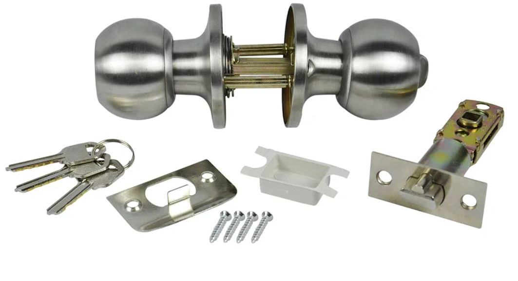 Danco Mobile Home Entrance Door Lock, Brushed Nickel, 61801