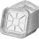35-Pack Extra Thick Heavy Duty 8x8 Aluminum Foil Pans Disposable Square Baking Pans & Trays for Oven, Meal Prep, Grilling, Roasting