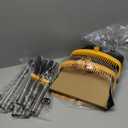 DJDTDTY 2-Pack is More economicalUpgraded Broom and Dustpan with 52" Long Handle, Dustpan Teeth with self-Cleaning Function, Indoor and Outdoor Sweeping, Perfect for Home Office