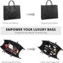 OPPOSHE Purse Organizer Insert for Handbags, Softened Felt Bag Insert Organizer for Tote, Handbag Organizer Compatible with LV, Coach, MK, Kate Spade, Goyard, Longchamp (Black, Medium)