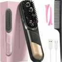 Go Brush Pro, 2026 Cordless Hair Straightener Brush 4 Adjustable Temperature 300 Million Negative Ions Portable USB Charging Travel Hair Straightener Suitable for All Hair Types (drak Black)