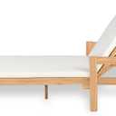 Christopher Knight Home Kayas Acacia Wood Chaise Lounge with Adjustable Backrest, 77.5" Outdoor Sun Lounger with Cushion, Patio Lounger Recliner Chair for Poolside Lawn, Light Teak+Cream, 