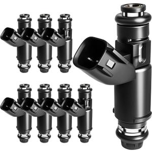 Upgraded 4 Holes 12580426 FLEX Fuel Injectors Fit For Chevy: Tahoe Suburban Avalanche Express Silverado 1500For GMC: Yukon (& XL) Savana Sierra 1500, 2002-2007,5.3LOEM # 12580426 (8 Pcs)