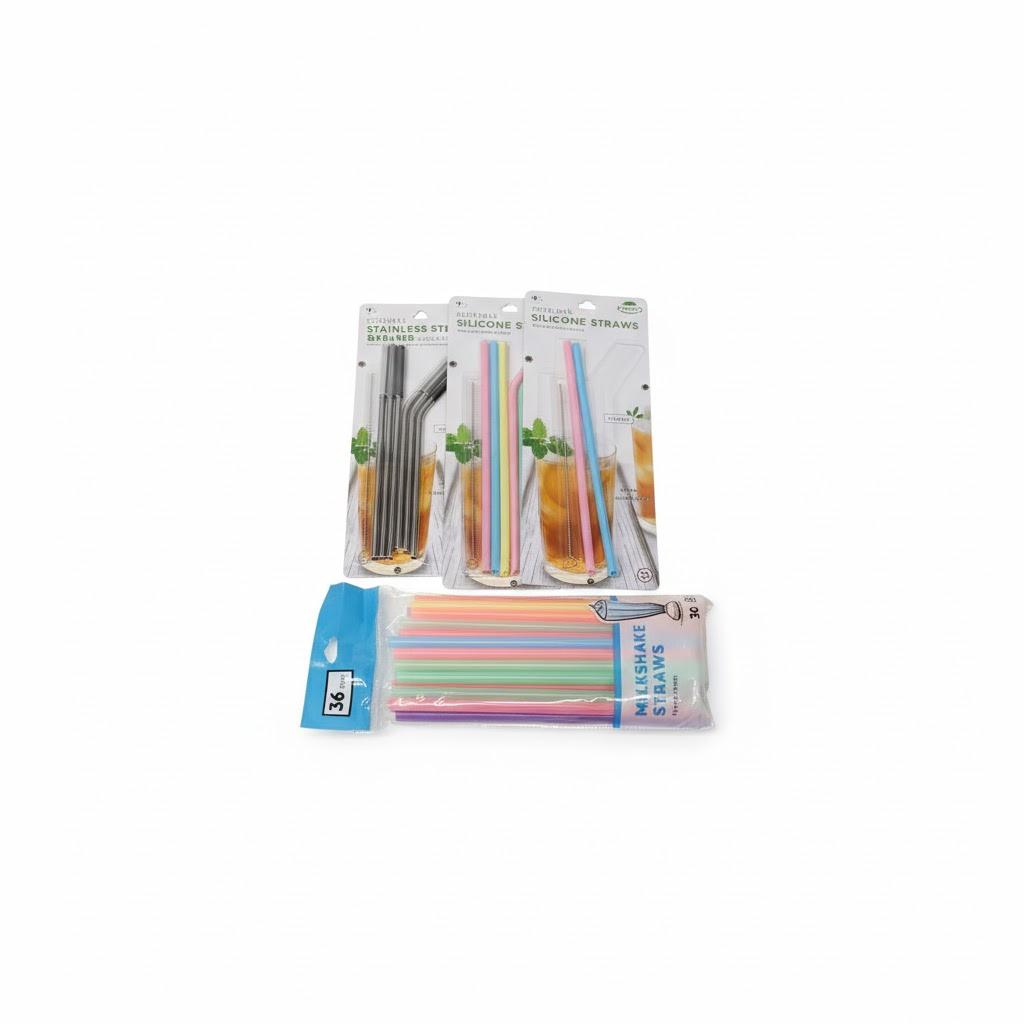 SILICONE STRAWS 4 PACK
