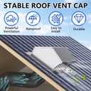 Roof Vent Cap 10 Inch Removable Stainless Steel Attic Vent Cap with Damper, This iron roof cap has 8 pre-drilled holes to ensure a more secure and stable installation