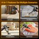 Portable Car Vacuum Cordless Mini Handheld Vacuums Cleaner Rechargeable with LCD Display and Multi-Nozzles, High Power Hand held Cleaners for Car, Home, Office, Sofa, Pet Hair,Keyboard, Black