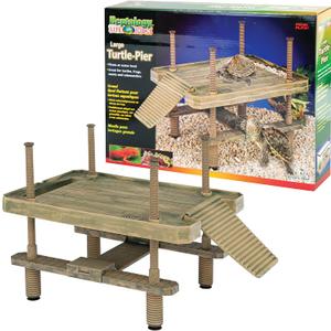 Penn-Plax Reptology Aquatic Turtle Pier and Basking Platform | Floating Above Tank | Decorative, Functional, and Naturally Inspired for Aquariums and Terrariums | Large Size (REP603)