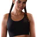 Cordaw Women's High Support Sports Bra, Adjustable Straps & Molded Cups, Racerback Workout Top Black L