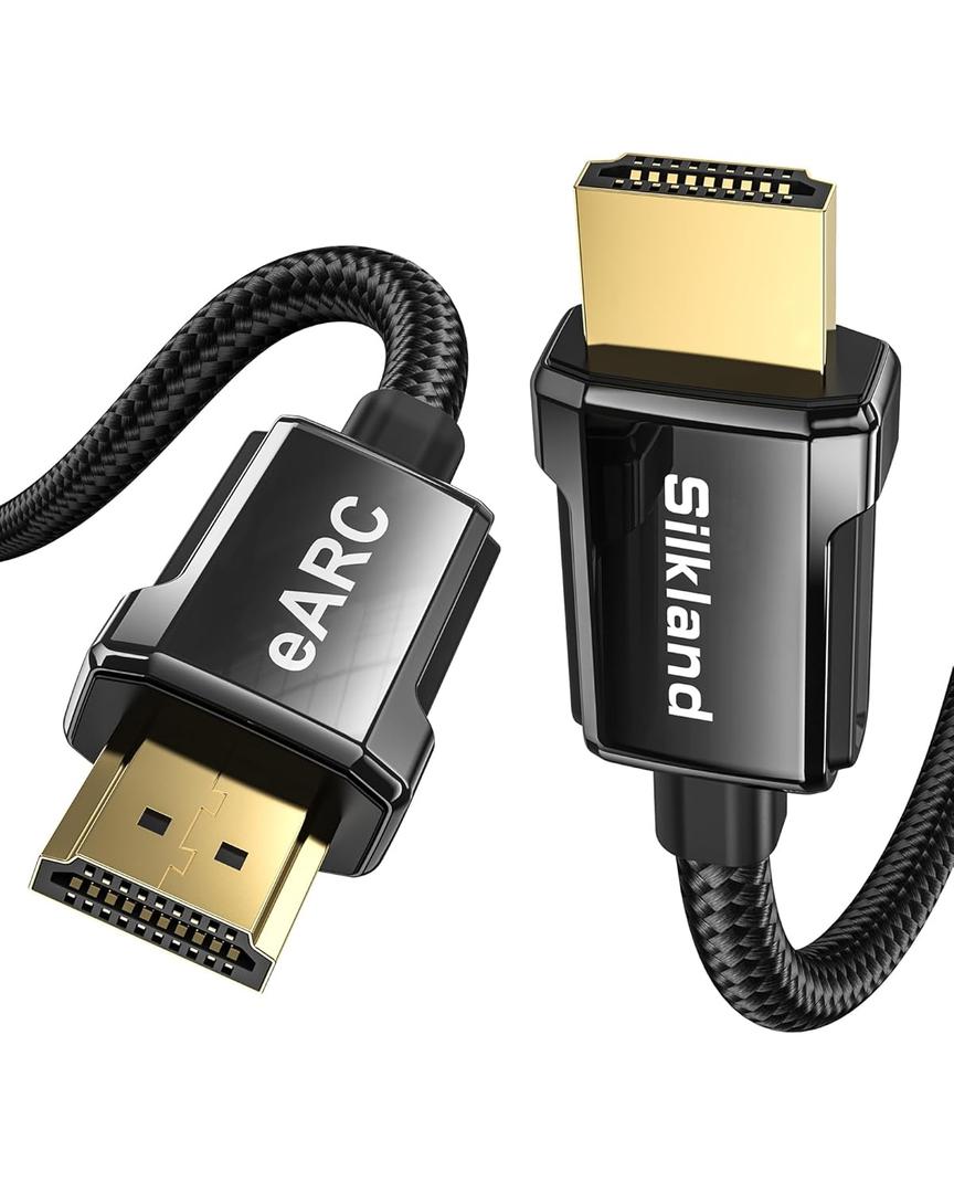 Silkland 8K HDMI ARC/eARC Cable 2.1 for Soundbar 6.6ft, 8K@60Hz, 4K@120Hz High Speed HDMI Cord for Gaming, 48Gbps, Dolby Atoms, HDR10 HDCP Compatible for Vizio Samsung Bose Sound bar, UHD TV, Blu-ray