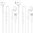 USB C Headphones Wired for iPhone 17 16 15, 2 Pack Type C Earphones with Microphone & Remote Control Noise Cancelling Wired Earbuds Compatible for iPhone 17/17 Pro/17 Pro Max/Air/16/15/16 15 Pro Max