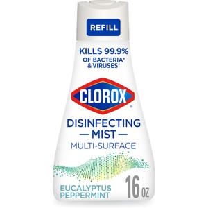 Clorox Disinfecting Mist, Eucalyptus Peppermint, Disinfecting Refill, 16 Fluid Ounces (Clear)