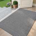 Color&Geometry Ultra-Thin Indoor Door Mat Entrance,36"x56"Heather LightGrey