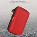 Pure-Red Shockproof Hard Shell Carrying Case for Portable External Hard Drive, Power Bank, Charger, Seagate Game Drive, Cell Phone, Electronic, Women Accessories - Large Storage Pouch Travel Bag