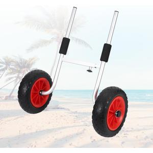 Garvee 220 lbs Kayak Cart, Heavy Duty Adjustable Kayak Trolley with 10" Solid PU No-Flat Wheels, Foam Pads & Detachable Design for Kayaks with Scupper Holes, Canoe Cart for Beach, 16.54''x3.5''x22.44''