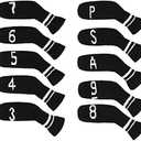 10Pcs Golf Iron Headcover Set Washable & Durable Adorable Socks Shape Golf Club Irons Head Protector, Numbers from 3-9, ASP