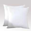 TAOSON Set of 2, 100% Cotton Soft Square Decorative Throw Pillow Protector Covers Sofa Solid Colors Couch Cushion Covers Pillow Cases with Hidden Zipper Only Cover No Insert - White 20 x 20 inch