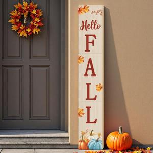 Fall Outdoor Decor Fall Porch Decor Wooden Decorations for Home Autumn Pumpkins Outside Thanksgiving Welcome Sign for Front Door 46.8 Inch