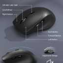 Wireless Keyboard and Mouse Combo - Full-Sized Ergonomic Keyboard with Wrist Rest, Phone Holder, Sleep Mode, 2.4G Quiet Keyboard for PC Laptop, Complete Work Setup for Office or Home -Trueque KM23
