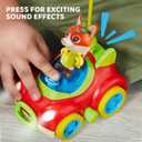 lalalark JOVA 2 Pack Remote Control Car for Toddlers, RC Cars with Cartoon Figure, Kids Toy Bumper Cars with LED Lights and Sounds, Light Up Car with Music, Christmas Birthday Gift for Boys Girls
