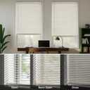 LazBlinds 1" Light Filtering Vinyl Mini Blinds, Beige, 32" W x 48" H | Horizontal Window Blinds for Home, Cordless Shades for Indoor Windows