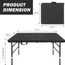 Folding Table, 4FT/6 FT Foldable Table with Carrying Handle, Steel Legs Heavy Duty Portable Utility Table for Party, Dining, Wedding, Events, Picnic Indoor, Outdoor, Camping
