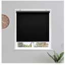 Blackout Roller Shades Blinds Cordless for Windows Pull Down Room Darkening Door Blinds with Thermal Insulated Easy to Install for Living Room,Bedroom,Home,Office Bathroom Black 59" Wx72 H