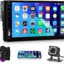 Single Din HD Touch Screen Car Stereo with Bluetooth,1 DIN 7 inch Car Radio Audio Receiver Surpport USB AUX SD Mirror Link Rear View Camera FM EQ SWC Steering Wheel Controller and Color Lights