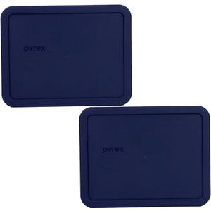 Pyrex 7211-PC 6 Cup Blue Food Storage Replacement Lid (2-Pack) - Made in USA