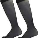 Men's Ultra Thin Business Dress Socks - 93% Nylon with Reinforced Toe - Moisture Wicking (Black)